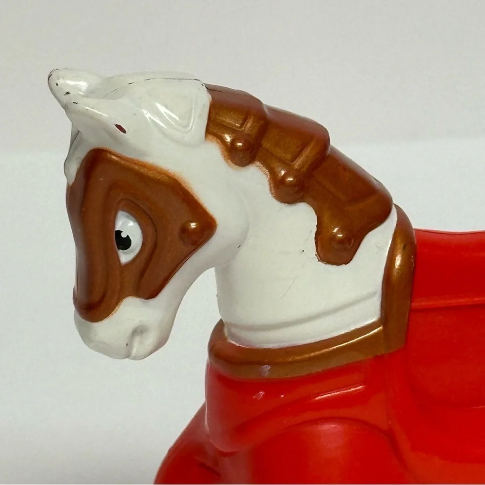 Imaginext White Red Castle Knight Jousting Rolling Horse Fisher Price